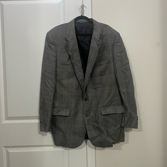 Vintage Burberry Gray Plaid Suit Size 46